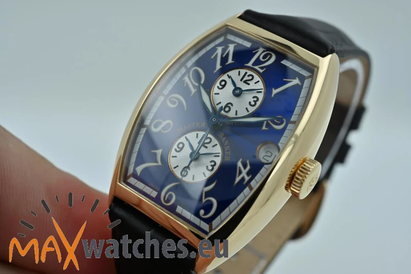 Franck Muller Master Banker 18k Roségold Rose Gold Blue Dial 80g