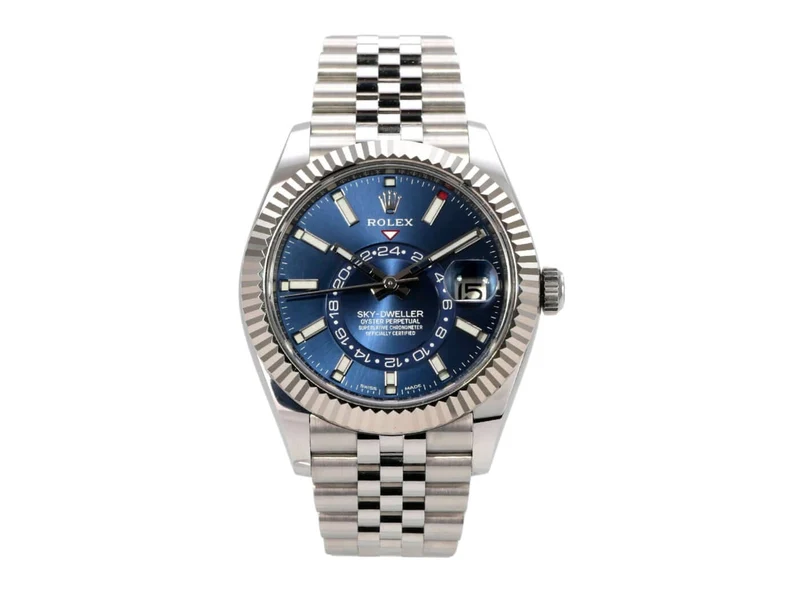 Rolex Sky-Dweller 326934 Edelstahl Weißgold Blau Jubile-Band