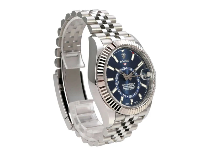 Rolex Sky-Dweller 326934 Edelstahl Weißgold Blau Jubile-Band