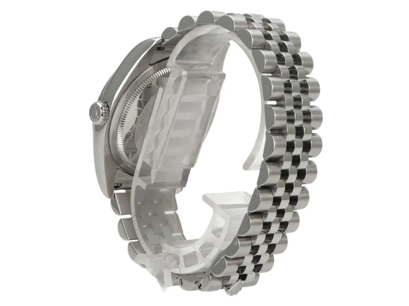 Rolex Datejust 36 Edelstahl Weißgold 116234 Schwarz J Diamant Jubile-Band