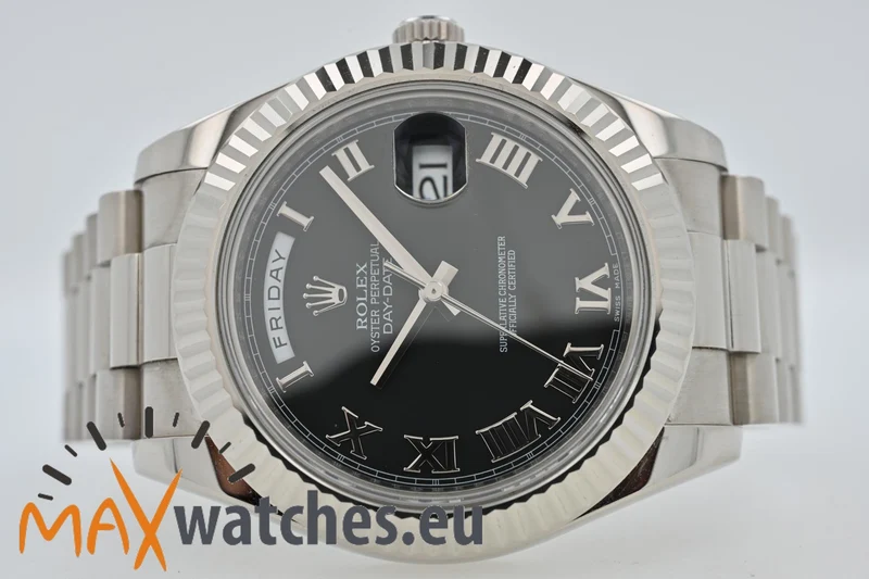 Rolex Oyster Perpetual Day Date II 40mm18k White Gold Weißgold 218239 LC200