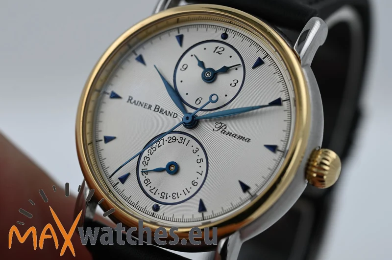 Rainer Brand Panama Dualtime 18k Steel Stahl Gold GMT