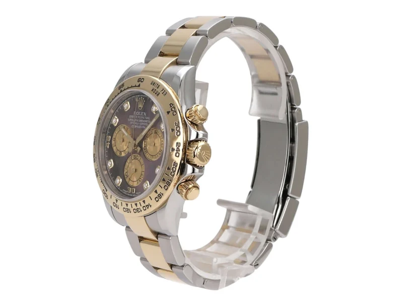 Rolex Daytona Edelstahl Gelbgold 116503 Dunkles Perlmutt Diamant