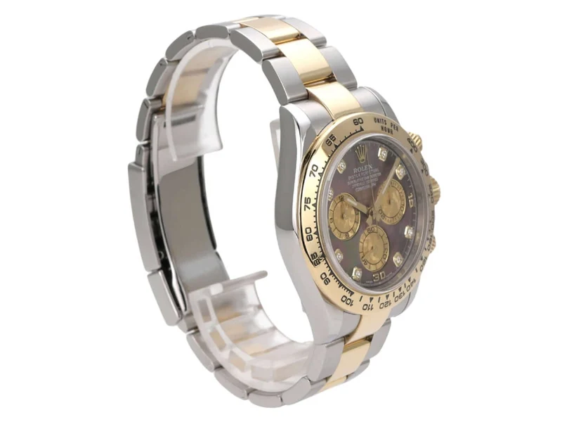 Rolex Daytona Edelstahl Gelbgold 116503 Dunkles Perlmutt Diamant