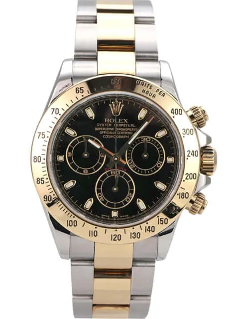 Rolex Daytona Edelstahl Gelbgold 116523 Schwarz