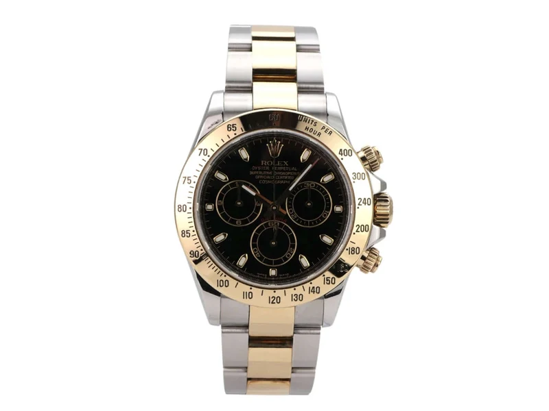 Rolex Daytona Edelstahl Gelbgold 116523 Schwarz