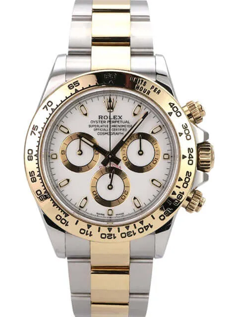 Rolex Daytona Edelstahl Gelbgold 116503 Weiss