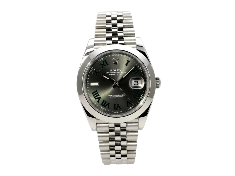 Rolex Datejust 41 Edelstahl 126300 Rhodium Römisch Jubile-Band