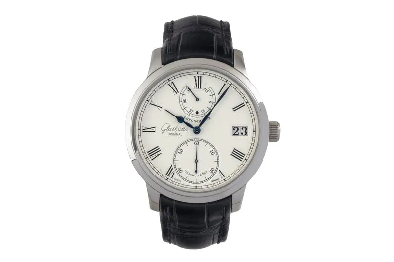 Glashütte Senator 18 ct white gold manual winding men's watch 1-58-01-01-04-04 [2605713]