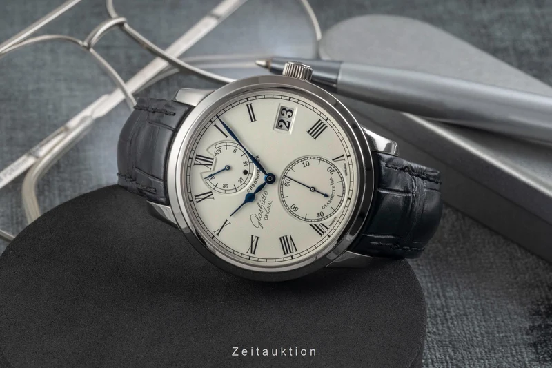 Glashütte Senator 18 ct white gold manual winding men's watch 1-58-01-01-04-04 [2605713]
