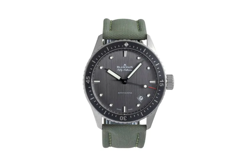 Blancpain Fifty Fathoms titanium automatic men's watch 5000-1210-G52A LP: 13300EUR [2605904]