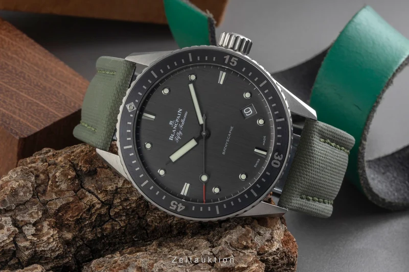 Blancpain Fifty Fathoms titanium automatic men's watch 5000-1210-G52A LP: 13300EUR [2605904]
