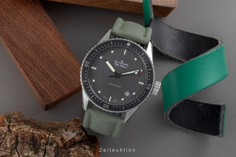 Blancpain Fifty Fathoms titanium automatic men's watch 5000-1210-G52A LP: 13300EUR [2605904]