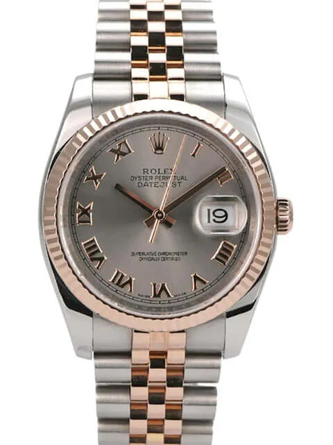 Rolex Datejust 36 116231 Stahlfarben Römisch Jubile-Band