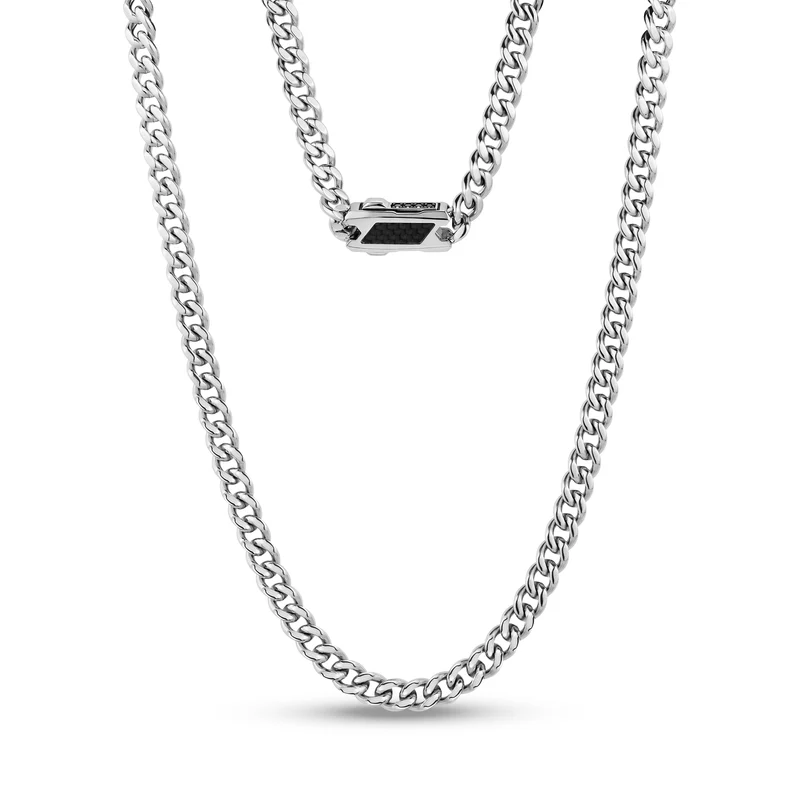 7 mm breite Kette aus Carbonfaser im „Cuban Link“-Stil