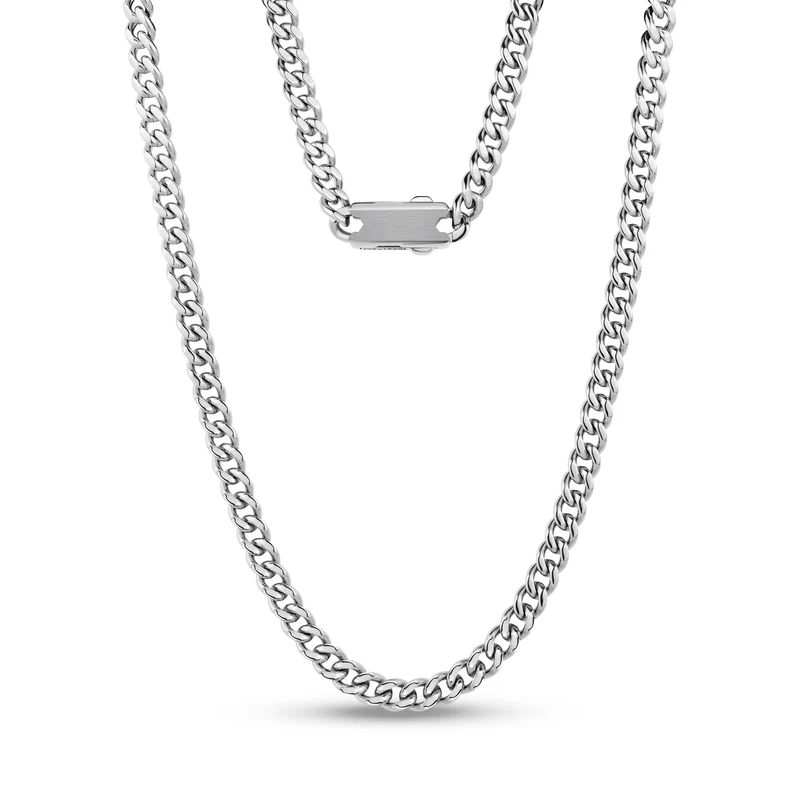 7 mm breite Kette aus Carbonfaser im „Cuban Link“-Stil