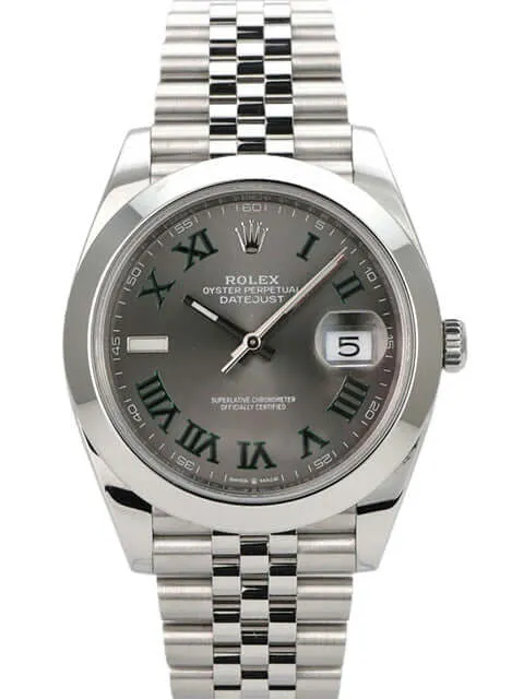 Rolex Datejust 41 Edelstahl 126300 Rhodium Römisch Jubile-Band