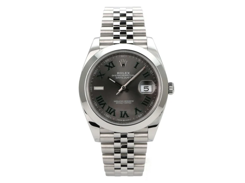 Rolex Datejust 41 Edelstahl 126300 Rhodium Römisch Jubile-Band