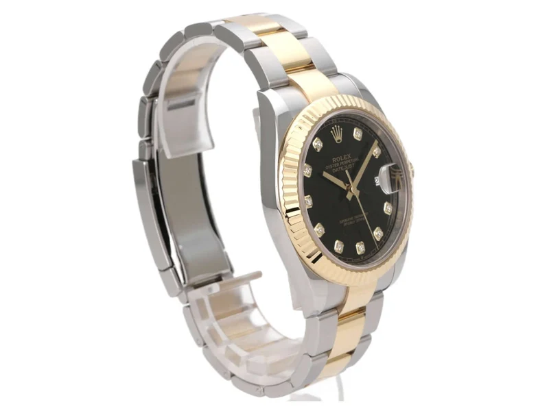 Rolex Datejust 41 Edelstahl Gelbgold 126333 Schwarz Diamant