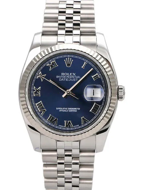 Rolex Datejust 36 Ref. 116234 Blau Römisch Jubile-Band
