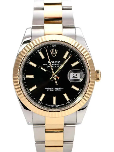Rolex Datejust 41 Edelstahl Gelbgold 126333 Schwarz