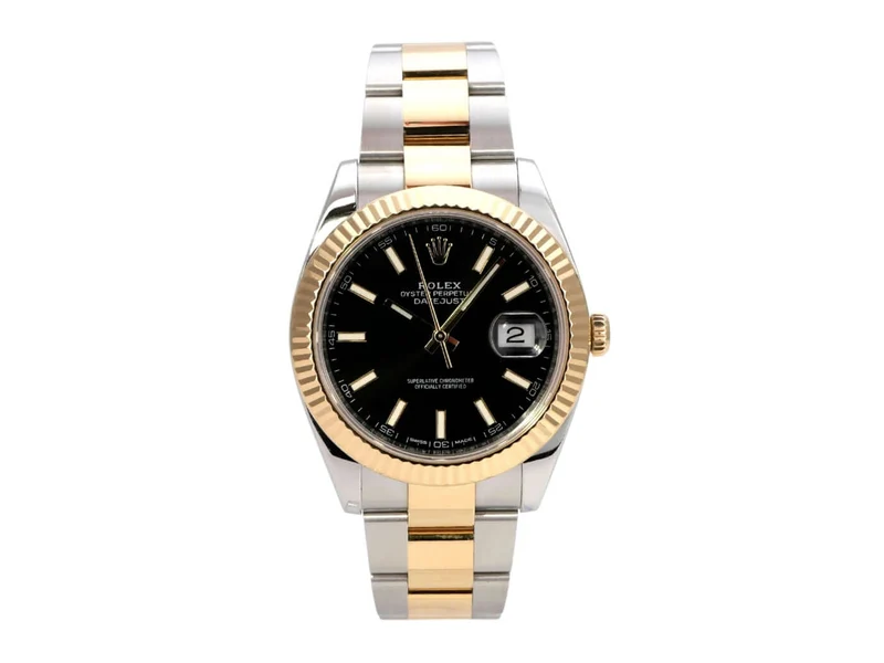 Rolex Datejust 41 Edelstahl Gelbgold 126333 Schwarz