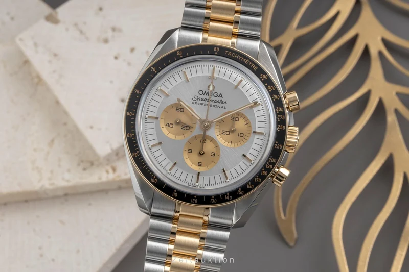 Omega Speedmaster Moonwatch chronograph steel / gold manual winding men's watch 310.20.42.50.02.001 LP: 20400EUR [2605886]
