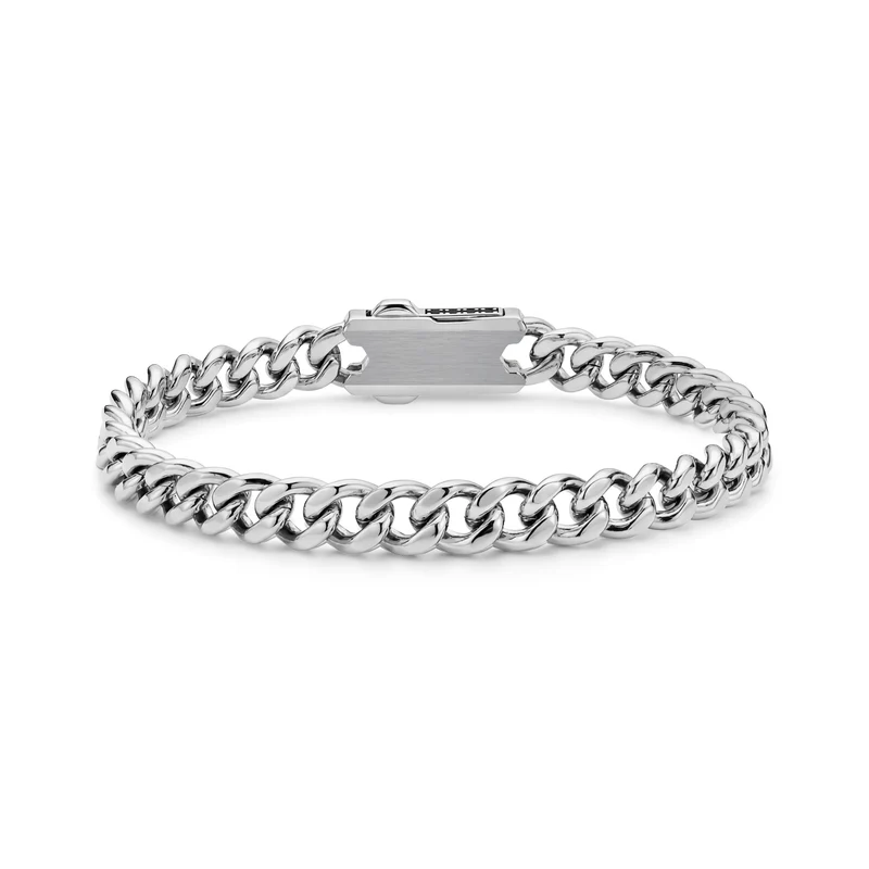 7-mm-Armband aus Carbonfaser mit kubanischen Gliedern