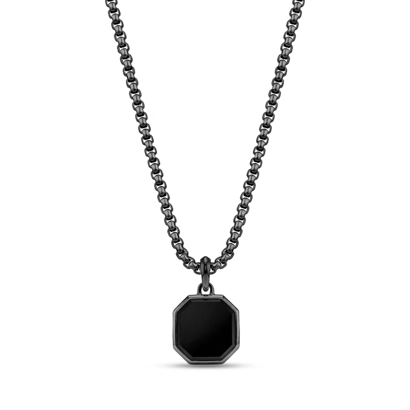 Achteckiger Anhänger aus schwarzem Onyx