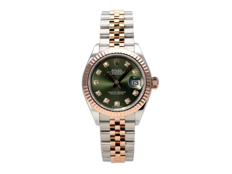Rolex Datejust 28 Stahl Everose‑Gold 279171 Olive Dia Jubile-Band