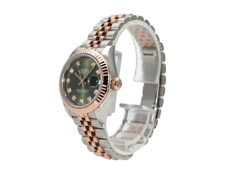 Rolex Datejust 28 Stahl Everose‑Gold 279171 Olive Dia Jubile-Band