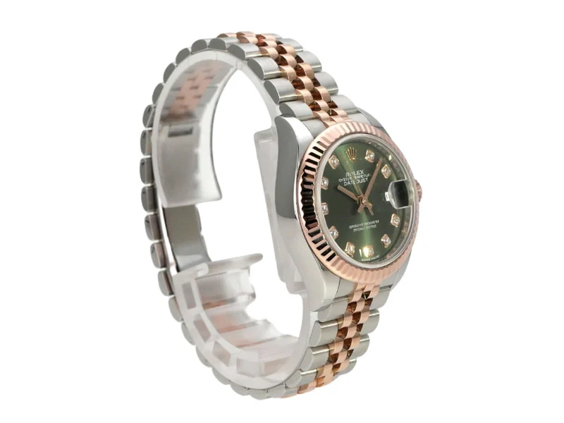 Rolex Datejust 28 Stahl Everose‑Gold 279171 Olive Dia Jubile-Band