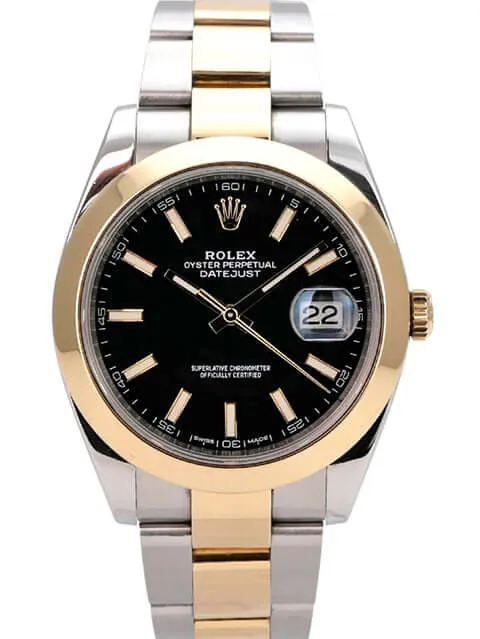 Rolex Datejust 41 Edelstahl Gelbgold 126303 Schwarz