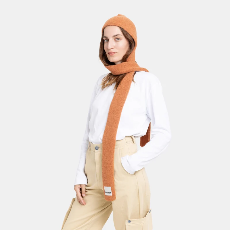 ALPACA BALACLAVA SCARF - Sturmhaube mit Schal - Rust | Buffet Clothing