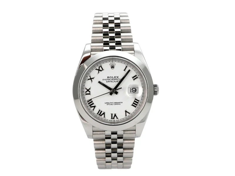 Rolex Datejust 41 Oystersteel 126300 Weiß Römisch Jubile-Band