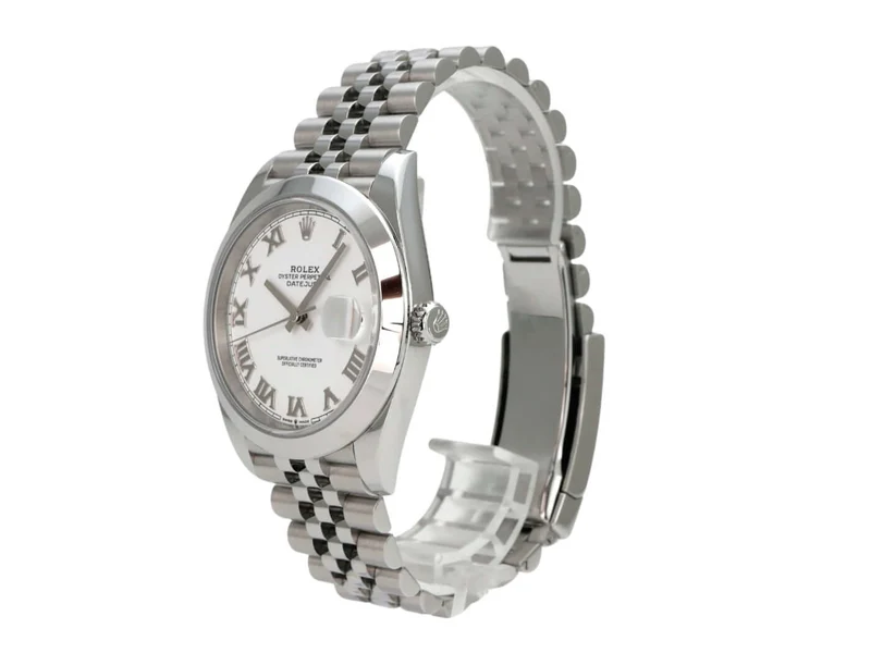 Rolex Datejust 41 Oystersteel 126300 Weiß Römisch Jubile-Band