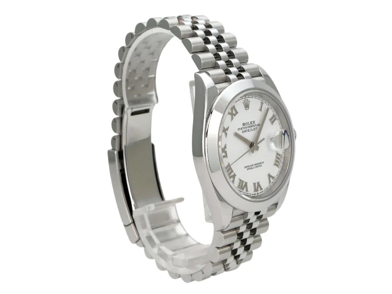 Rolex Datejust 41 Oystersteel 126300 Weiß Römisch Jubile-Band