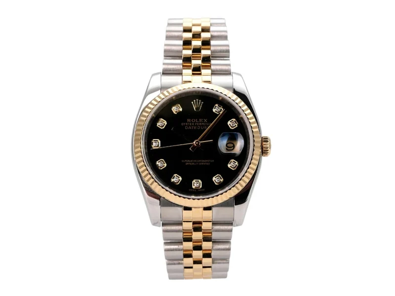Rolex Datejust 36 116233 Schwarz Diamant Jubile-Band