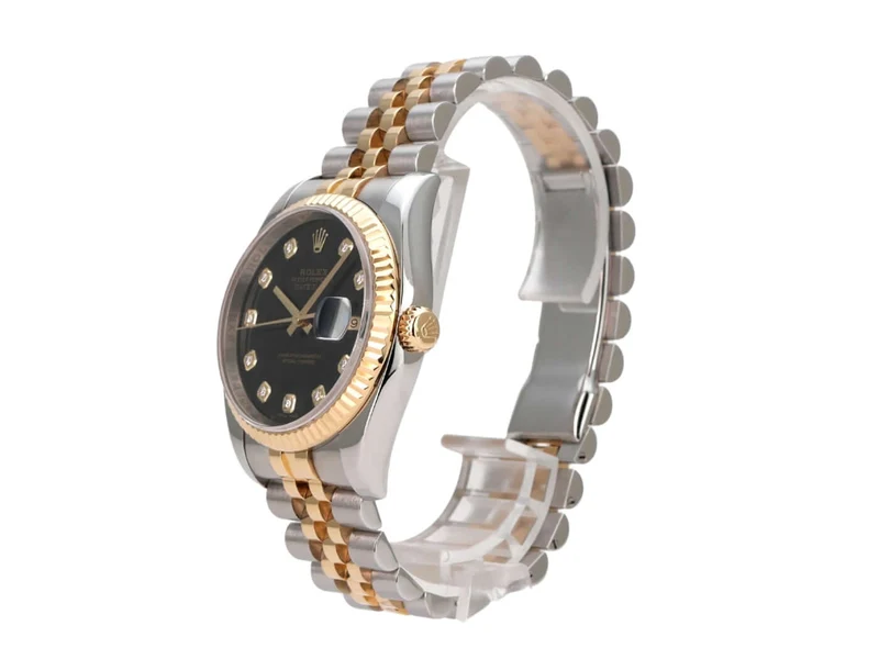 Rolex Datejust 36 116233 Schwarz Diamant Jubile-Band
