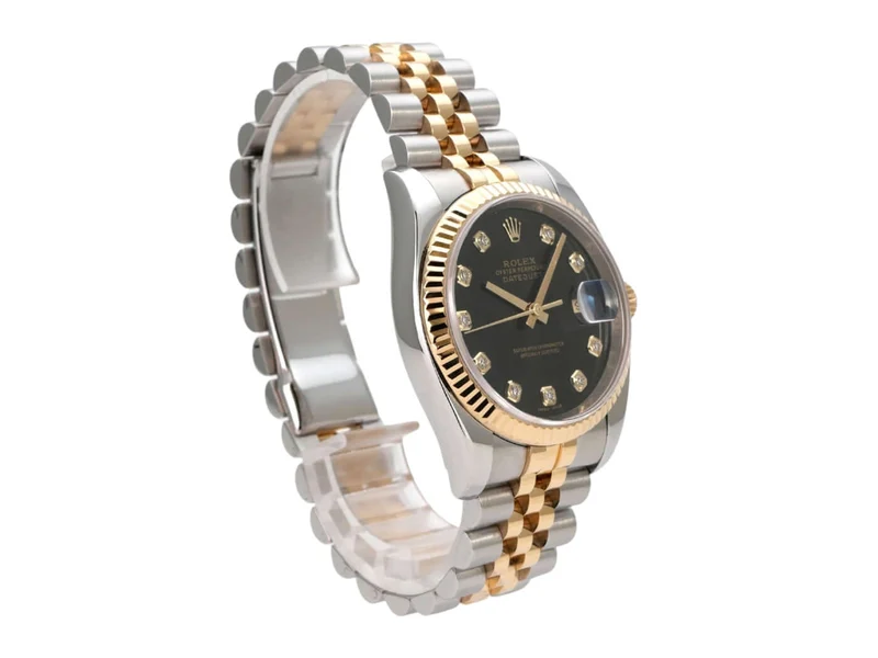Rolex Datejust 36 116233 Schwarz Diamant Jubile-Band