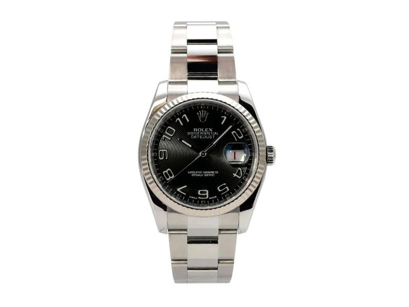 Rolex Datejust 36 Edelstahl Weißgold 116234 Schwarz Arabisch