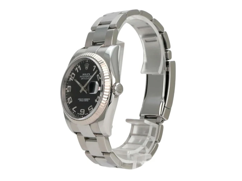 Rolex Datejust 36 Edelstahl Weißgold 116234 Schwarz Arabisch