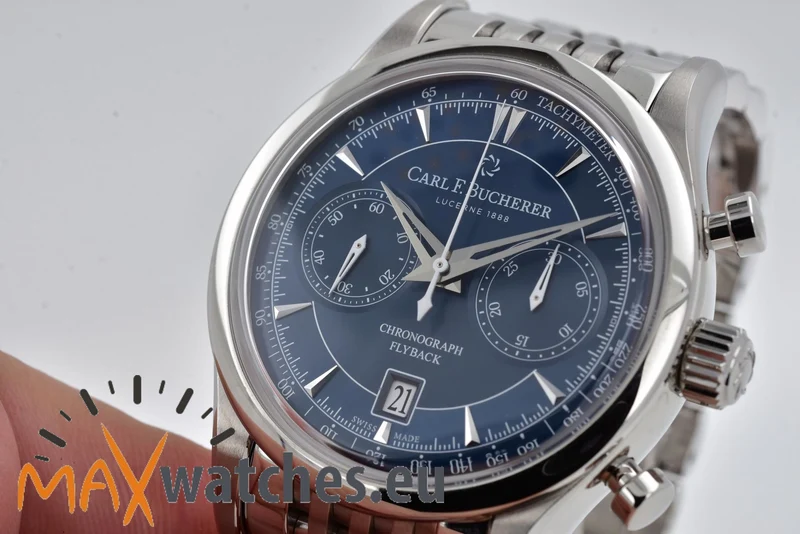 Carl F. Bucherer Manero Flyback Chronograph 00.10919.08.53.21 Blue Dial 43mm