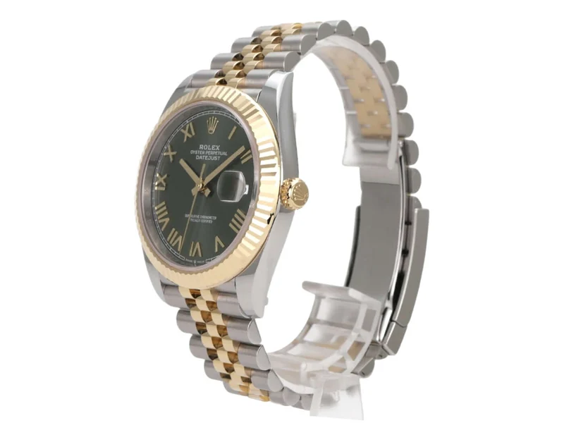 Rolex Datejust 41 Edelstahl Gelbgold 126333 Olivegrün Jubile-Band