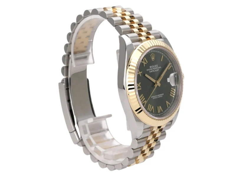 Rolex Datejust 41 Edelstahl Gelbgold 126333 Olivegrün Jubile-Band