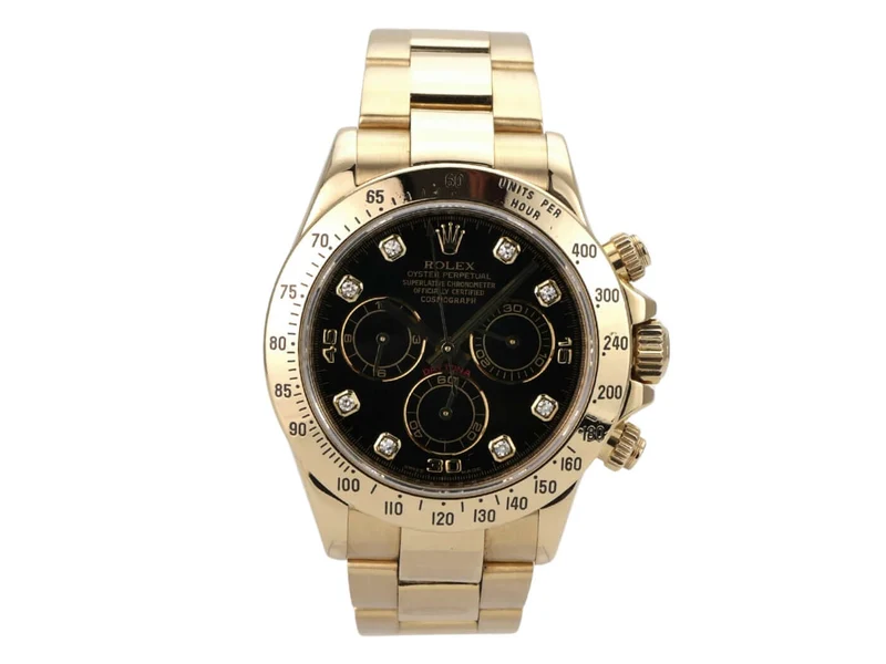 Rolex Cosmograph Daytona 116528 Gelbgold Schwarz Diamant