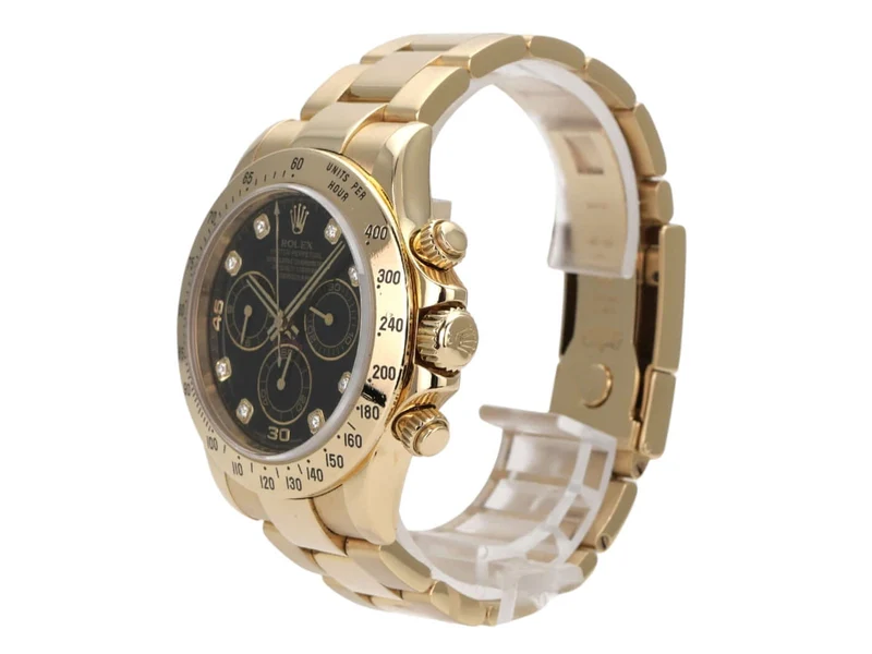 Rolex Cosmograph Daytona 116528 Gelbgold Schwarz Diamant