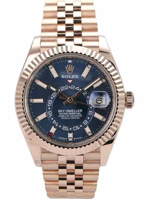 Rolex Sky-Dweller 336935 Everose-Gold Blau Jubile-Band