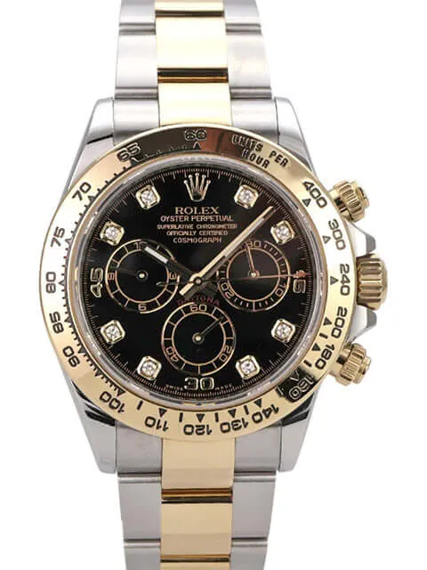 Rolex Daytona Edelstahl Gelbgold 116503 Schwarz Diamant