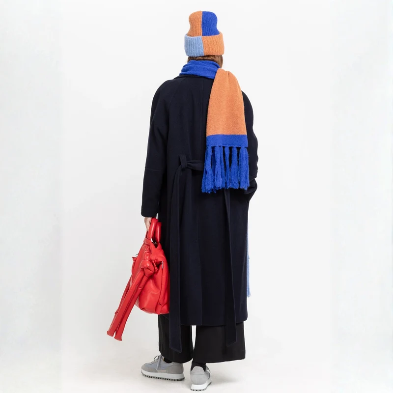 ALPACA SCARF MAXI - Schal aus Wolle - Colorblock Blue | Buffet Clothing